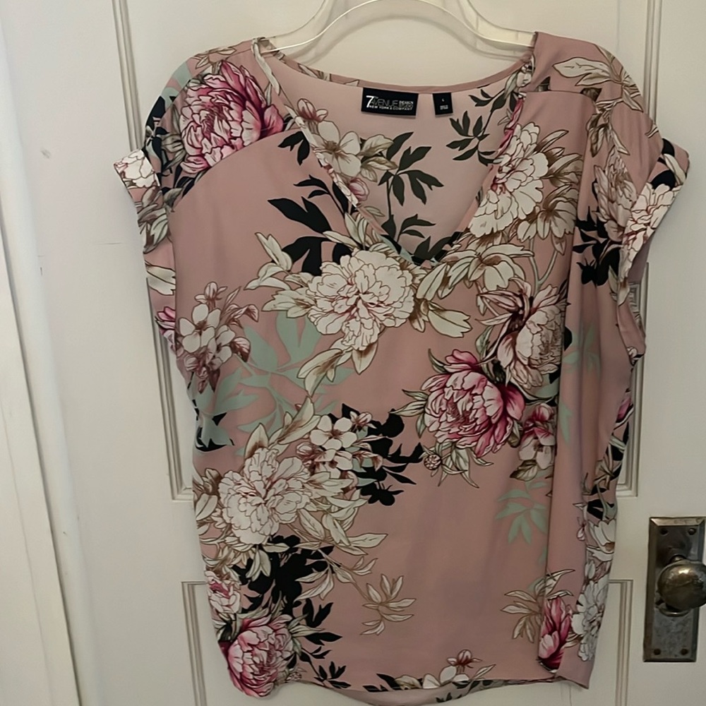 7th Avenue Design Studio, New York & Company floral blouse, size L
